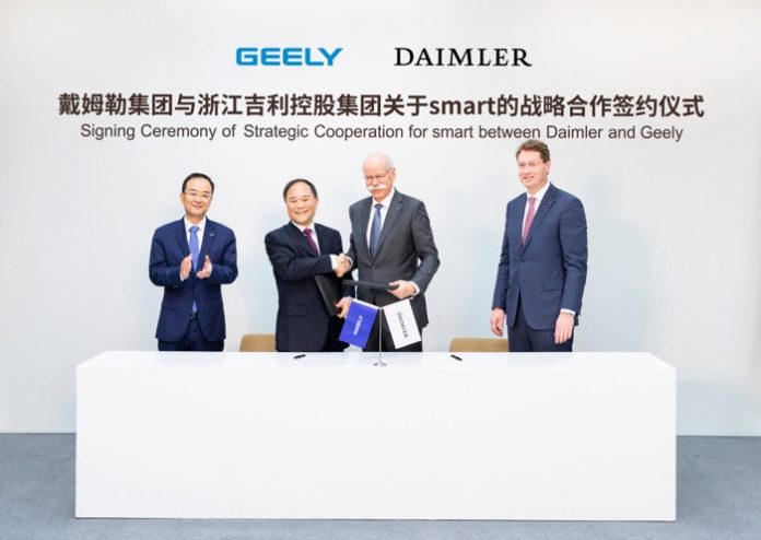 Daimler und Geely Holding gründen ein globales Joint Venture zur Weiterentwicklung von smart Daimler and Geely Holding form global joint venture to develop smart