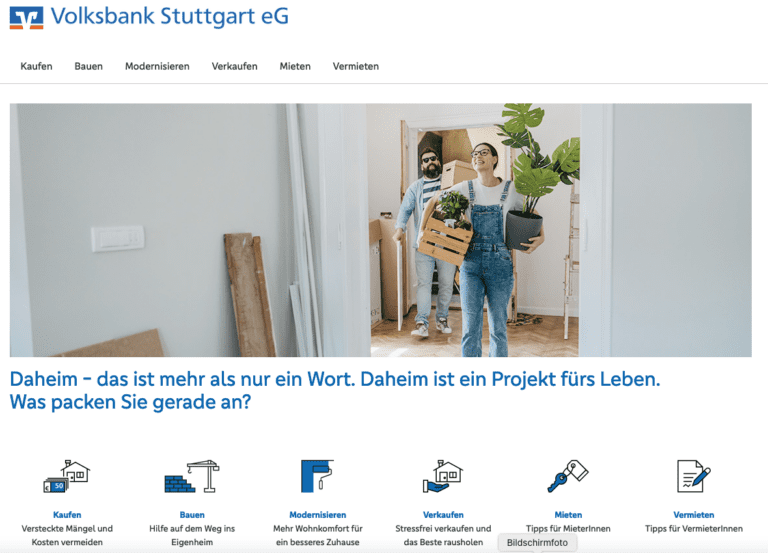 Volksbank Stuttgart startet Immobilien-Portal