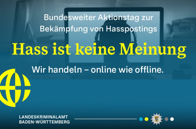 Bundesweiter Aktionstag zur Bekämpfung von strafbaren Hasspostings